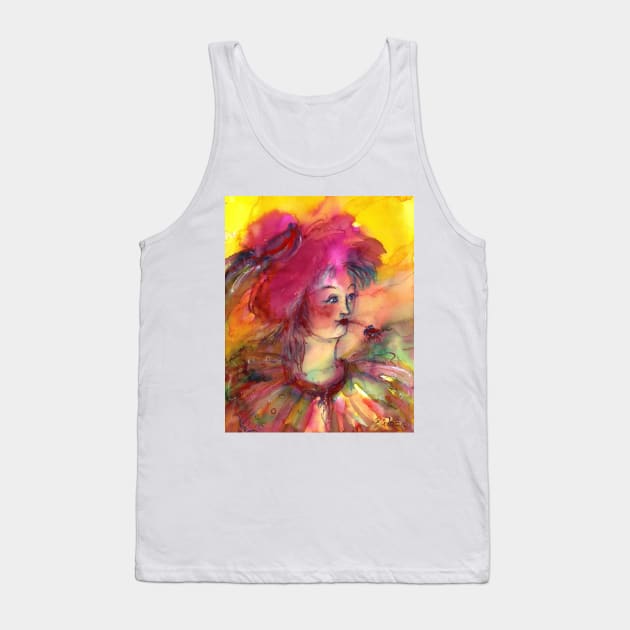 PINKY CLOWN Watercolor Tank Top by BulganLumini